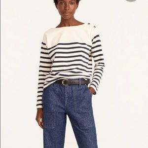 J Crew Mariner cloth boatneck T-shirt NWT